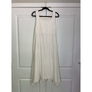 Giannetti Ivory Linen Sleeveless Midi Dress Langenlook Size 1 (0-6) Made USA
